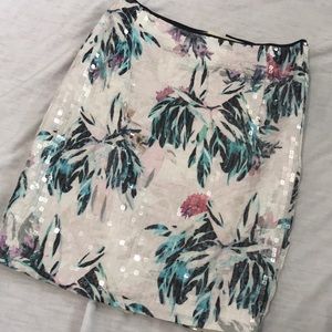 Sequin Floral Skirt